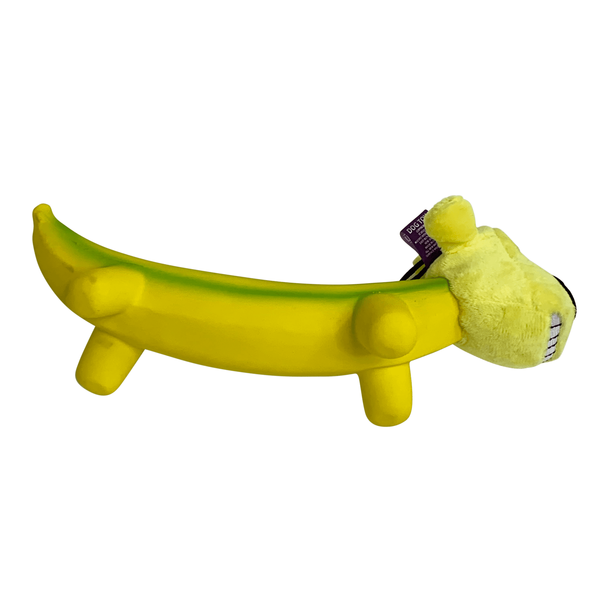 Smiling Dog Loofa Pals Latex Plush Dog Toy, Banana Shaped