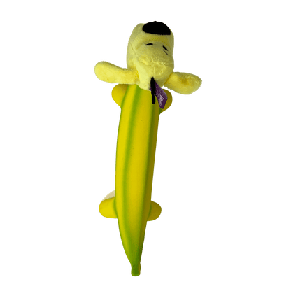 Smiling Dog Loofa Pals Latex Plush Dog Toy, Banana Shaped