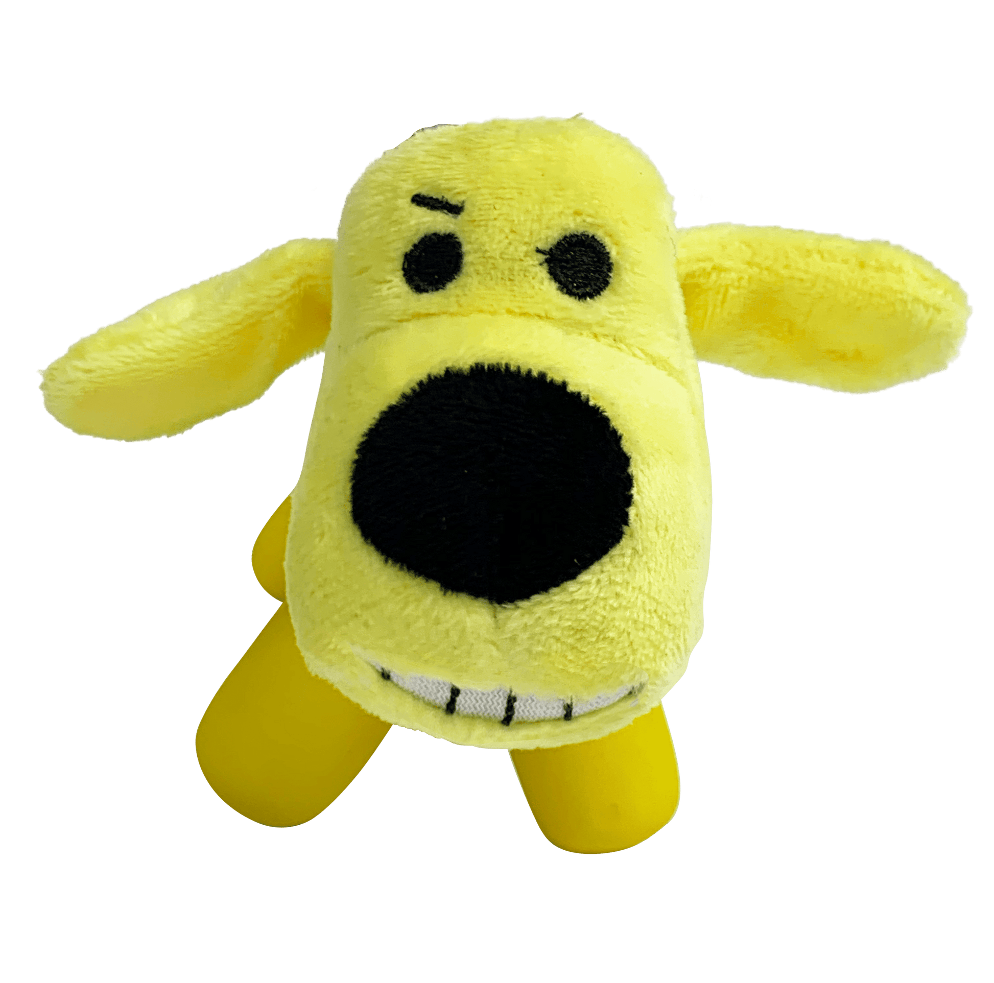 Smiling Dog Loofa Pals Latex Plush Dog Toy, Banana Shaped