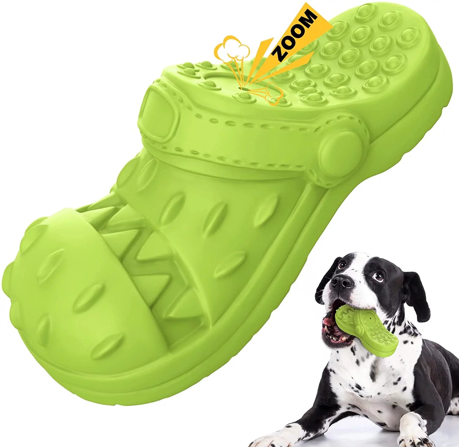 Squeaky Dog Toys Dog Chew Toy for Aggressive Chewer, Teeth Cleaning Shoe Shape Squeaky Dog Toys